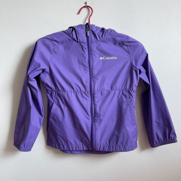 COLUMBIA Girl's Purple Rain Jacket Good Condition - Picture 1 of 10